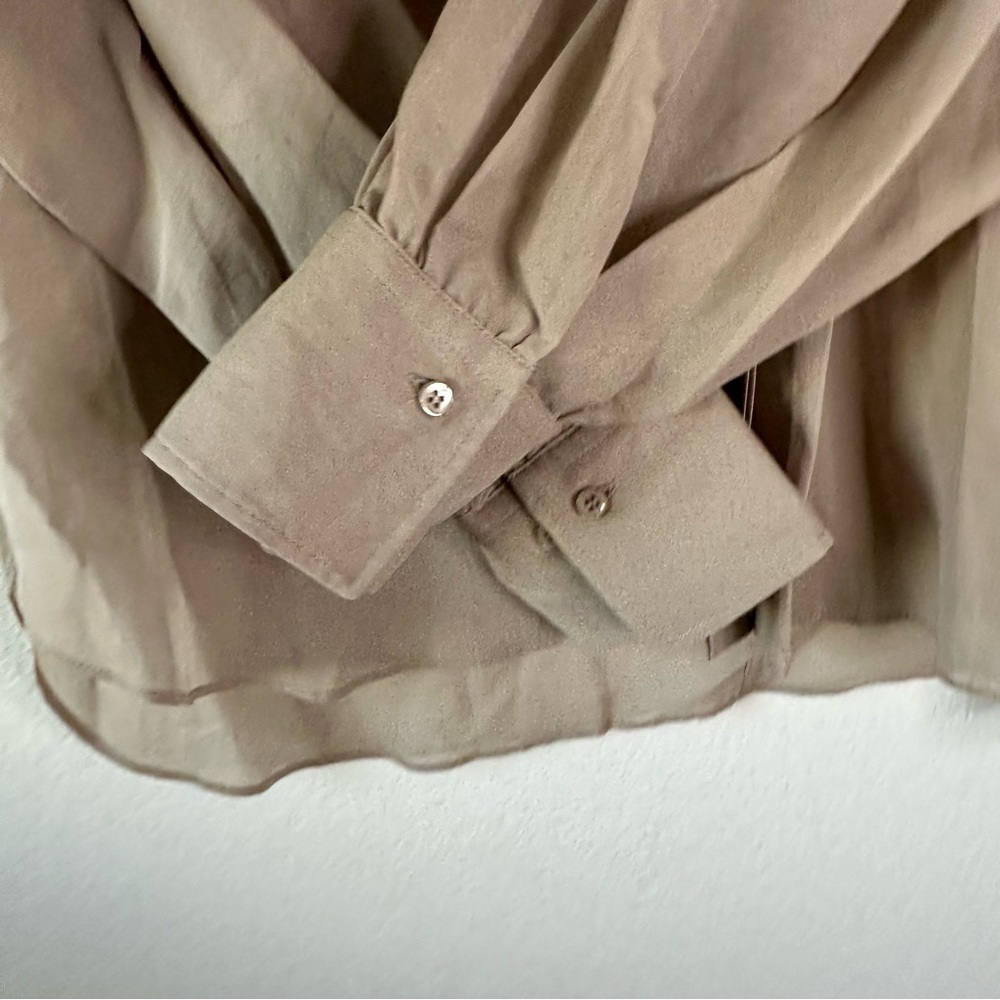 Brunello Cucinelli Monili Beads Embellished Collar Shirt in Coffee Beige SZ 3 XL - Picture 6 of 11